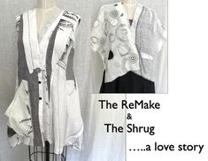 two mannequins are standing next to each other with the words, the re make and the shuug a love story