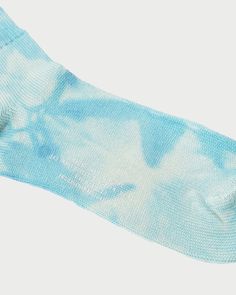 One size fits all Wash cold, Do not tumble dry Made in Japan Material Cotton 93% Nylon 6% Spandex 1% Comfortable Soft Blue Socks, Cute Blue Spring Socks, Casual Blue No-show Socks, Fun Blue Cotton Socks, Blue Stretch Non-slip Socks, Tie Dye Socks, Blue Light, One Size Fits All, Made In Japan