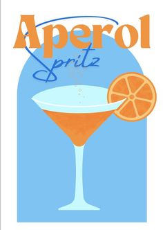 an orange slice sitting on top of a glass filled with liquid that reads aperol spirit