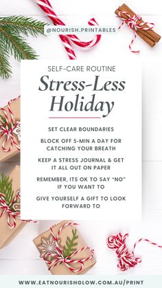 Self Care Tips: Stress-Less Over The Holidays | Try these simple self care ideas for coping with holiday stressors and how to practice more self care in your Life. Browse more on EatNourishGlow.com.au and our The Self Care Blog for women and mothers! Holiday Tips For Mental Health, Coping With Holiday Stressors, Christmas Self Care, Holiday Self Care, Learn To Love Yourself, Holiday Tips, Self Care Ideas, Wellness Wednesday