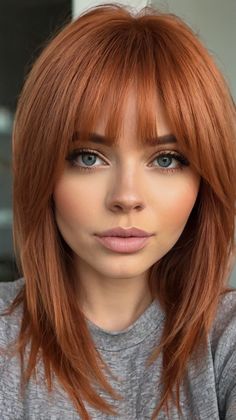 Sleek 39 Copper Peach Hair Color Ideas for 39 Copper Peach Hair Color Ideas for Tousled Waves ✨ Ginger Long Bob, Copper Peach Hair, Peach Hair Color, Peach Hair Colors, Cheveux Oranges, Hair Dye Tips, Peach Hair, Really Short Hair, Sleek Bob