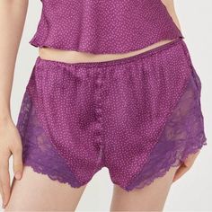 Free People Dotted Lace Trim Pijama Shorts Size M Brand New, With Tag Sleepytime Just Go Racier With These Sweet Little Shorts Crafted From A Crinkled Polka-Dot Fabric With Sheer Floral-Lace Insets. Pull-On Style Elastic Waistband Dotted Print Lace Trim Detail 100% Polyester Approx. Measurements 12” Front Rise 16” Back Rise 1” Inseam Offers Welcome Bundle To Save Have A Great Day!! Dot Fabric, Polka Dot Fabric, Free People Intimates, Lace Inset, Trim Detail, Dot Print, Have A Great Day, Just Go, Floral Lace