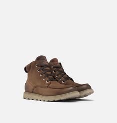 Men's Madson™ II Moc Toe Boot | SOREL Moc Toe Boots, Everyday Boots, Mens Winter Boots, Men’s Boots, Boots For Men, Toe Boots, Cool Boots, Brown Shoe, Nubuck Leather