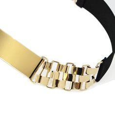 This hot designer belt for women is a must have for those who are in touch with the fashion trends. The metallic gold belt with a floral pattern and a free size has a casual fashion style and a solid pattern. It's a classy elastic ceinture femme that is available in gold, silver, black and nude.

Specifications
Brand Name: GeraldBlack
Belts Material: Fabric
Belts Material: Metal
Belts Material: Knitted
Gender: Women
Department Name: Adult
Model Number: bg-1368
Pattern Type: Solid
Item Type: Belt Chic Party Belt With Gold Buckle, Chic Gold Belt For Party, Chic Adjustable Belt With Gold Buckle, Chic Adjustable Belt Buckles For Party, Trendy Gold Party Belt, Elegant Gold Corset Belt For Parties, Elegant Adjustable Chain Belt, Formal Gold Chain Belt With Removable Feature, Gold Chain Belt With Removable Feature For Formal Occasions