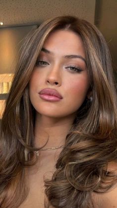 Level 5 Hair With Level 7 Highlights, Good Hair Color For Tan Skin, Foxy Brown Hair, Minks Kelly Hair, Black To Honey Brown Hair, Caramel Brown Hair Blue Eyes, Brown Hair Color With Blue Eyes, Dark Hair Hazel Eyes Makeup, Chocolate Hair Green Eyes