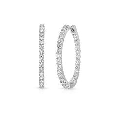 Roberto Coin 18K White Gold and Diamond Inside Out Hoop Earrings Roberto Coin Jewelry, Roberto Coin, Primary Color, Diamond Bracelet, Inside Out, Jewelry Accessories, Coin, Hoop Earrings, Wedding Rings