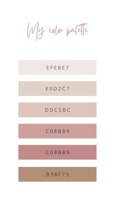 the font and numbers for my color palette are in different colors, including pinks, browns