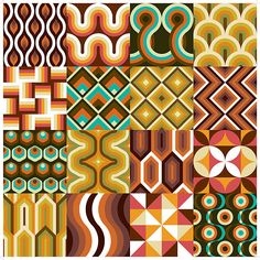 an assortment of abstract patterns in brown, orange and blue colors stock photo getty images