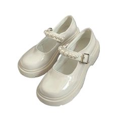 LBSFY - White Black Mary Jane Pearl Anime Cosplay Gothic French Retro High Heel Kawaii Lolita Summer Jk Uniform Wedge Women's Shoes White Mary Janes, White Mary Jane Shoes, Mary Jane Shoes Flat, Kawaii Shoes, French Retro, Black Shoes Women, Anime Cosplay, Mary Jane Shoes, Cosplay Anime