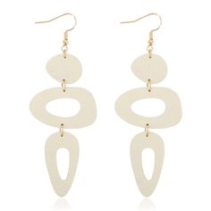 PRICES MAY VARY. 【QUALITY MATERIAL】Lightweight White Earrings for Women. The layered geometric leather dangle earrings are made of soft goat skin leather from Italy, not PU leather or faux leather. Selected genuine leather, no irritating smell, and won't hurt the skin. Delicate leather, lasting color retention, comfortable touch. 18K Gold Plated hook, nickel free, light to wear and wont produce tension on your earlobes. Hypoallergenic earrings are suitable for sensitive ears. 【LENGTH AND SIZE】Ha Red Statement Earrings, Big Dangle Earrings, Holiday Party Jewelry, 90s Boho, Leather Earring, Light Weight Jewelry, Handmade African, Colorful Earrings, Big Earrings