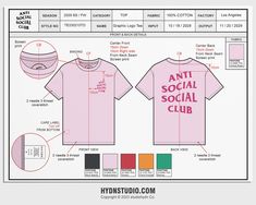 a pink shirt with the words anti social club on it