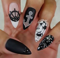 Pointy Nails Designs, Anchor Nail Art, Pointy Nail Designs