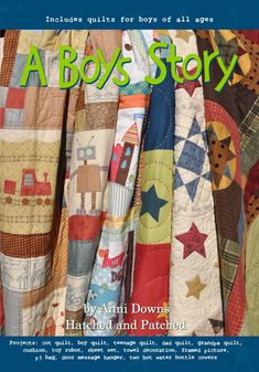 the cover of a book about boys's quilts