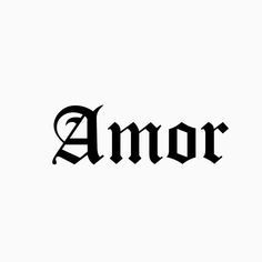 an image of the word amor written in black ink