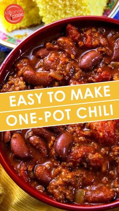 Enjoy making one-pot recipes? This One-Pot Chili Recipe is my go-to version of Chili because it is super GOOD and fairly easy to make. Learn how to make a chunky, beefy, and delicious Chili recipe, a comfort food dish that should be a staple recipe in any home. Click the link to try this hearty bowl of tasty chili and ground beef recipe. Chili Ground Beef, Home Made Chili, One Pot Chili Recipe, Delicious Chili Recipe, Ground Beef Chili, How To Make Chili, Ground Beef Recipe, Swiss Steak, Chili Recipe Easy