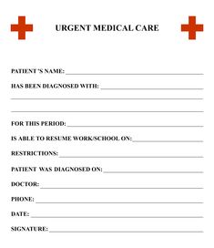 a medical note with red crosses on it