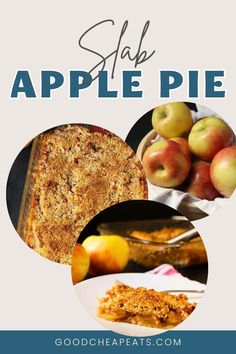 collage of apple basket, overhead shot of crumb topping, and slide view of a slice of slab apple pie. Slab Apple Pie, Traditional Apple Pie Recipe, Apple Slab Pie, Traditional Apple Pie, Slab Pie, Easy Thanksgiving Recipes, Frozen Pie, Money Saving Meals, Pastry Blender