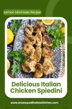 the cover of an italian cookbook with chicken and lemons