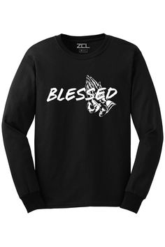 Blessed Long Sleeve Tee (White Logo) - Zamage Logo Color, Fashion Statement, Long Sleeve Tees, Comfort Fit, ? Logo, Sweatshirts, Long Sleeve, How To Wear, Black