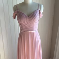 Chiffon Maxi Dress In Dusty Rose. Comes With Scarf. Corset Back. Fitted Pink Chiffon Bridesmaid Dress, Pink Fitted Chiffon Dress With Sweetheart Neckline, Cinderella Divine Dresses, Cinderella Divine, Dresses Chiffon, Dusty Rose Color, Corset Back, Chiffon Maxi, Chiffon Maxi Dress