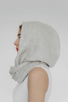 Linen Hooded Scarf Natural Fabric Round Scarf With Hood Linen Circle Womens Cowl Hood - Etsy Scarf With Hood, Hooded Scarf Pattern, Cowl Hood, Hood Hat, Hollywood Fl, Hooded Scarf, Circle Scarf, Natural Fabric, Sleeveless Crop Top