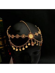 Dorado  Collar  Aleación de zinc   Embellished Gold Head Jewelry, Arabic Accessories, Head Chains, Head Chain Jewelry, Henna Designs Wrist, Arabic Jewelry, Gold Headpiece, Head Necklace, Luxury Lifestyle Women