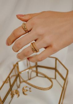 croissant, dome, ring, gold plated, rose gold plated, jewelry Croissant Design, Golden Rings, Dome Ring, Golden Ring, Domed Ring