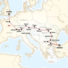 the route map for europe and asia