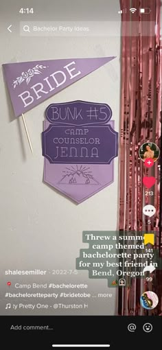 the bride sticker is hanging on the wall