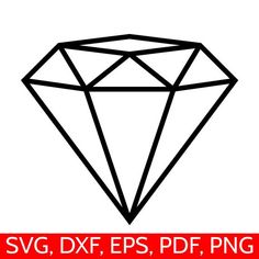 the svg dxf eps png diamond is shown in black and white