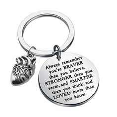 PRICES MAY VARY. ◆Anatomy Keychain◆This keychain with design hand engraved - Always remember you're braver than you believe, stronger than you seem, and smarter than you think, and loved more than you know. ◆Cardiology Doctor Gift◆This is a gift to the cardiologist for his praise. This gift represents our welcome to cardiology graduates. ◆Gift for Anatomy Cardiologist◆This keychain is the best gift for Anatomy Cardiologist and Cardiology Doctor as Medical Student Graduation Gift, Christmas Gift, Medical Student Graduation, Anatomical Heart Pendant, Cardiologist Gift, Small Keychain, Cloth Jewelry, Velvet Cloth, Doctor Gift, Jewelry Pouches, Anatomical Heart