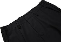 Black Stretch Pants With Built-in Shorts, Black Stretch Ankle-length Work Pants, Black Loose Fit Ankle-length Dress Pants, Black Stretch Wide Leg Work Pants, Black High-waisted Relaxed Fit Dress Pants, Black Relaxed Fit High-waisted Dress Pants, Black Stretch Tapered Leg Pants, Black Tapered Leg Bottoms, Black Relaxed Fit Straight Work Pants