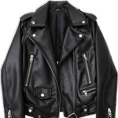 Belted Black Biker Jacket For Spring, Trendy Black Belted Leather Jacket, Trendy Belted Biker Jacket For Winter, Edgy Belted Biker Jacket For Winter, Winter Black Belted Biker Jacket, Black Biker Outerwear With Belt, Trendy Belted Biker Jacket, Winter Biker Style Belted Outerwear, Winter Biker Outerwear With Belt