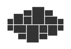 a black and white image of squares in the shape of a rectangle on a white background