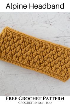 a crochet headband with the text, free crochet pattern