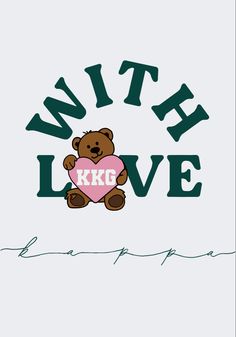 a brown teddy bear holding a pink heart with the words write love written below it