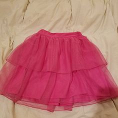 Never Worn, With Tags, Pink Skirt. Sparkles On Cloth Layer, Two Layers Of Lace. 100% Polyester Pink Fluffy Skirt, Fluffy Skirt, Pink Skirt, Kids Bottoms, Pink Girl, Sparkle, Lace, Pink, Clothes