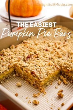 the best pumpkin pie bars are made with oatmeal crumbled toppings