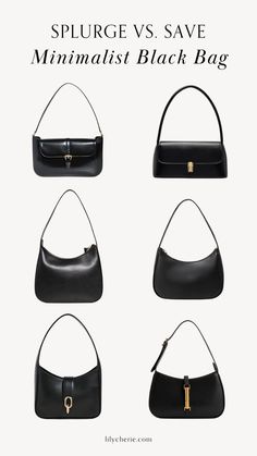 Byfar Bag Outfit, Outfits With Black Shoulder Bag, Shoulder Bag Luxury, Basic Bags Capsule Wardrobe, Bag That Goes With Everything, Bags Capsule Wardrobe, Timeless Shoulder Bags, Simple Shoulder Bag, Small Black Purse Outfit