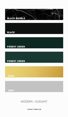 black marble, forest green, forest green and grey are the most popular color combinations