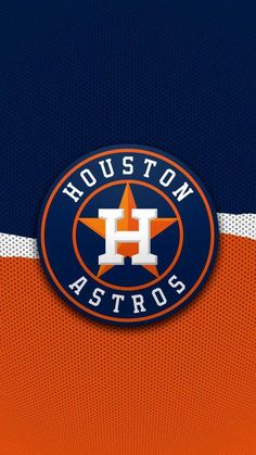 the houston astros logo on an orange and blue jersey