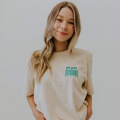 Soft ream tee, boyfriend fit. Our model is wearing size large (unisex). Solid Color Tees - 100% cotton / Ash Tees - 99% cotton, 1% poly / Heather Tees - 52% cotton, 48% poly For sororities G-Z, click here. Casual Tops With Relaxed Fit For Campus, Casual Relaxed Fit Tops For Campus, Sporty Relaxed Fit T-shirt For Campus, Casual Graphic Print T-shirt For Campus, Graphic Print Relaxed Fit T-shirt For Campus, Relaxed Fit Cotton Tops For Campus, Relaxed Fit Text Print T-shirt For Campus, Casual Cotton T-shirt For Campus, Casual Letter Print T-shirt For Campus