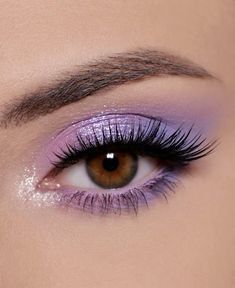 Purple Glam Makeup Looks, Purple Fairy Makeup, Purple Eyeshadow Looks, Quinceanera Makeup, Purple Makeup Looks, Eye Makeup Images, Concert Makeup, Pretty Eye Makeup, Prom Eye Makeup