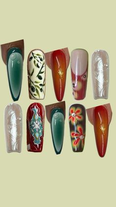 Sade nail ideas🫒 Unique Nail Ideas, Vintage Nails, Fire Nails, Dream Nails, Funky Nails, Pretty Acrylic Nails, Dope Nails, Best Acrylic Nails, Cute Acrylic Nails