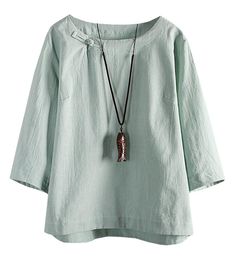 PRICES MAY VARY. Material: Made of durable 90% cotton, 10% linen, soft and comfortable, wash machine and hand wash safe. Women's cotton linen blouse features that boat Neck, 3/4 sleeve, solid color, Chinese frog button, baggy fit, casual style. Occasion: Women's cotton linen blouse is suitable for Casual,Beach, Party, Club, Outdoor, Work, Office, School, Travel,Vocation Or Daily Wear. Women's boat neck cotton linen top is matching with shorts, overalls pant, leggings, wide leg pant, skirt, denim Summer Linen Shirt, Corduroy Jacket Womens, Linen Top Women, Linen Tunic Tops, Blouse Summer, Linen Shirts, Cotton Linen Dresses, Tops Blouse, Summer Linen