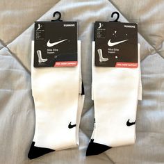 * Nwt / Original Packaging * 2 Pairs Of “ Nike Elite Support” Running, Over-The-Calf Socks * Unisex: Men’s Shoe Size 6-8 Or Women’s Shoe Size 6-10 Or Eu Shoe Size 38-42 * Size: Sock Size Medium Material: 97% Polyester / 3% Spandex * Lightweight Anti-Friction Fabric Helps To Reduce Blisters Dri-Fit Fabric Wicks Sweat To Stay Cool And Comfortable * Left/Rigt Specific Design Dr A Better Fit Ventilated Mesh For Lightweight Breathability * Smoke-Free Home Fitted Non-slip White Socks, Nike White Sports Socks, Nike White Sporty Socks, Casual White Nike Socks, Over The Calf Socks, Nike Elite, Running Socks, Calf Socks, Nike White