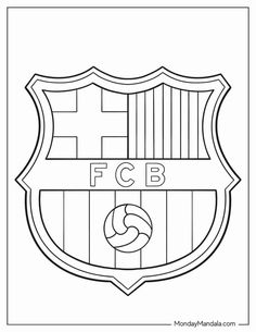 a coloring page with the emblem for fcb