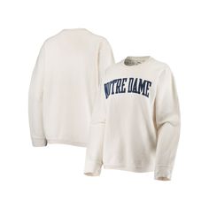 There's no need to cover up your festive game day getup when you've got this Comfy Cord Vintage Wash Basic Arch pullover sweatshirt from Pressbox. It features bold Notre Dame Fighting Irish graphics and a lightweight design, so it's easy to bring with you on the go. Every time you slip this fun sweatshirt on, you'll send good vibes toward the Notre Dame Fighting Irish.There's no need to cover up your festive game day getup when you've got this Comfy Cord Vintage Wash Basic Arch pullover sweatshi Collegiate Sweater For Game Day, Collegiate Long Sleeve Sweater For Game Day, Collegiate Long Sleeve Sweatshirt For Game Day, Fall Season Team Logo Sweatshirt, Collegiate Long Sleeve Sweatshirt With Team Logo, Game Day Fan Apparel Long Sleeve Sweatshirt, Long Sleeve Fleece Top With Team Logo, Fleece Long Sleeve Top With Letter Print, Long Sleeve Fleece Top With Letter Print