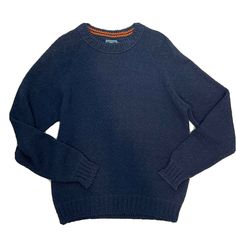 Woolrich Mens Long Sleeve Navy Blue Knit Mens Crewneck Sweater Size L USA made Good pre-owned condition 100% Cotton Made in USA Vintage Classic Blue Crew Neck Sweater, Classic Blue Crew Sweater, Classic Navy Crew Sweater, Classic Blue Sweater With Ribbed Collar, Blue Classic Sweater With Ribbed Collar, Mens Crewneck Sweater, Navy Blue Crochet, Crew Neck Sweater Men, Mens Crewneck