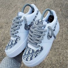 Have some fun and show off your unique sense of style with these Extra Lace Dioor Logo Custom Air Force 1 (AF1) sneakers. Featuring an additional lace design, these AF1s are perfect for making a statement. Rock them with any outfit to add a touch of personality and flair to your look. Exactly as shown in the pictures. Custom Air Force 1, Have Some Fun, Papua New Guinea, Lace Design, Pitcairn Islands, Mozambique, Air Force 1, Look Fashion, Nike Air Force